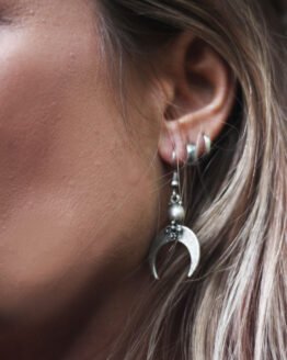 pendientes Luna plateada